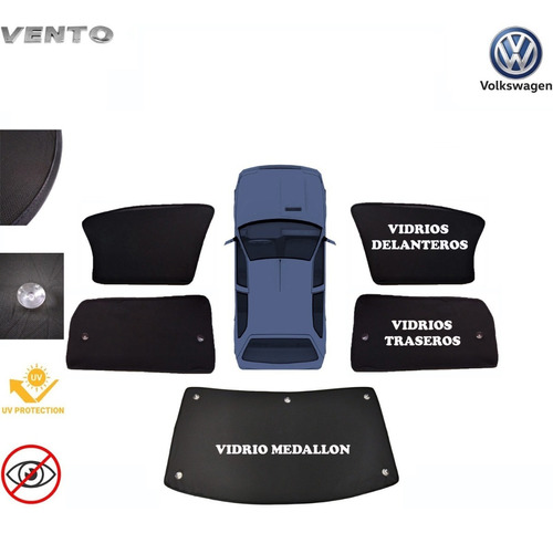 Parasol Cortinas Volkswagen Vento 2014-2022 (5 Piezas)