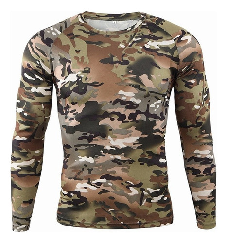 Playera Camuflaje Táctico Militar Manga Larga Tiro Outdoor