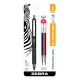 Bolígrafo De Gel Retráctil Zebra G-350 Punto Mediano 0.7 Mm. Color Del Exterior Negro