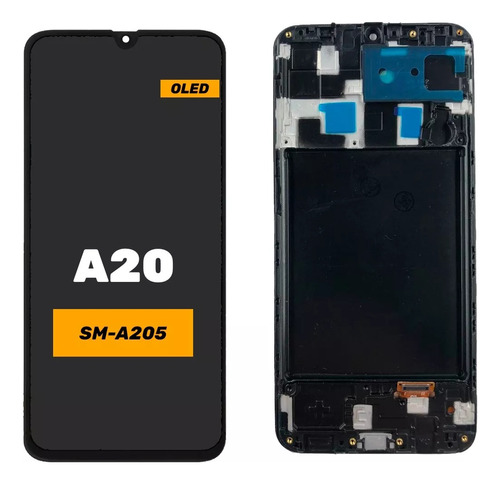 Pantalla Compatible Samsung A20 Con Marco Calidad Oled