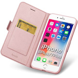 Funda Tipo Billetera Para iPhone 8 Plus / 7 Plus Color Rosa