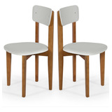 2 Cadeiras Elisa Para Mesa De Jantar/cozinha - Tecido Suede Cor Da Estrutura Da Cadeira Imbuia Cor Do Assento Off White