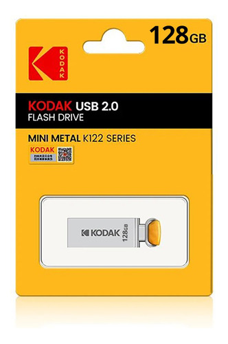 Kodak Memoria Usb Drive  2.0 K122 128gb 30mb/s Plateado