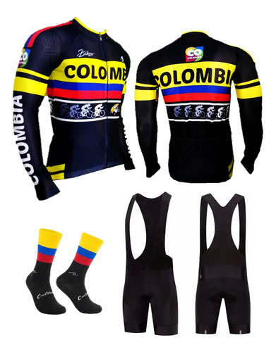 Ciclismo Jersey Licra + Badana Pantaloneta Gel 20d + Medias