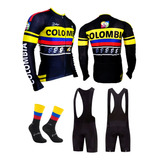 Ciclismo Jersey Licra + Badana Pantaloneta Gel 20d + Medias