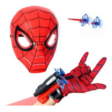 Mascara + Luva Infantil Homem Aranha Lança Teia Spider Man