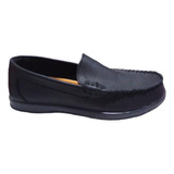 Zapato Colegial De Cuero  Base Cocida Mocasín Náutico 34/42