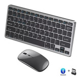 Teclado Bt + Mouse Bt Recarregável P/ Notebook Book I5