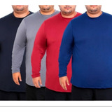 Kit 4 Camisetas Térmicas Plus Size Masculina Proteção Uv Sol