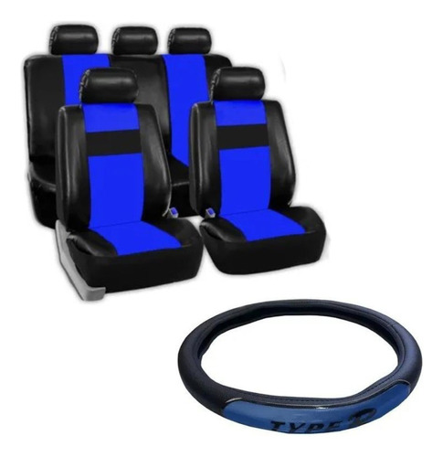 Funda Cubreasiento Cuerina Azul Y Cubrev Reflec Gol Y Voyage