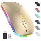 Mouse Inalámbrico Okimo Led 2,4g Usb Tipo C -dorado