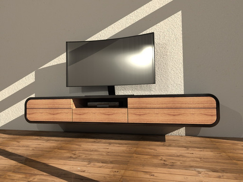 Modular Tv Laqueado Minimalista Moderno Vector Box Flotante