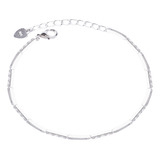 Pulsera De Plata Esterlina 925 Palito Circon Ajustable