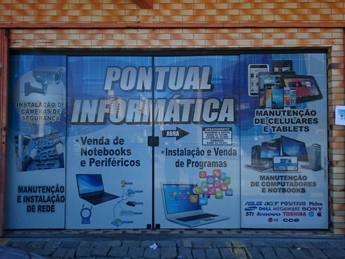 Adesivo Perfurado Vitrine Vidro Loja De Informática Comercio