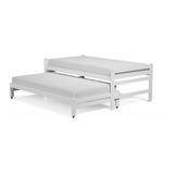 Cama Nido 1 1/2 Plaza Y Media Blanca Color Blanco 90 X 190