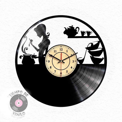 Reloj De Pared Elaborado En Disco Lp  Ref. Cocina