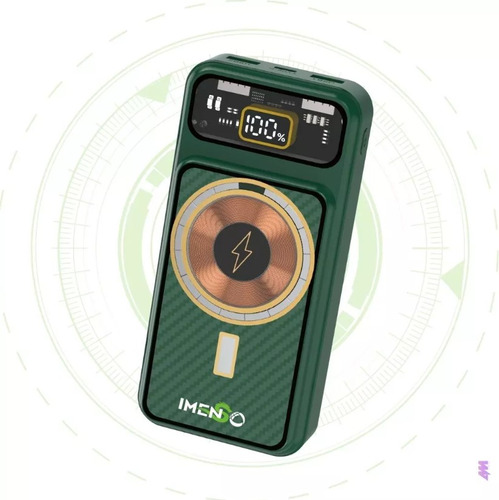 Carregador Portátil Indução Magnético Imenso 20000mah 22.5w Cor Verde