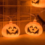 Serie Decorativa Halloween Calabaza Luces Led 10 2m 