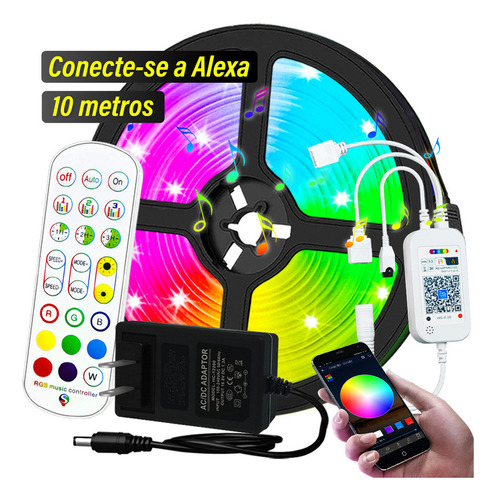 Barra Led 10m Tira Led Inteligente Rgb Wifi Led S