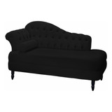 Recamier Divã Supreme Preto Veludo 160cm