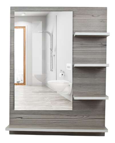 Repisa Organizador Para Baño Con Espejo 80x60 