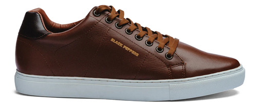 Sneakers Hombre 100% Piel Tenis Moda Casual Black Peppers