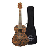 Ukulele Concierto Bamboo U-23-tribal Con Funda Msi