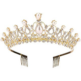Tiara De Sppry Con Peine Para Mujer Con Corona De Perla De C