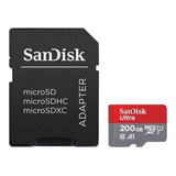 Cartão De Memória Sandisk Micro Ultra Com Adaptador Sd 200gb
