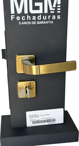 Fechadura Para Porta Madeira Interna Roseta Quadrada Bronze 