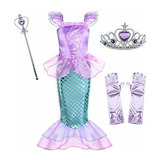 Disfraz Sirena Princesa Niñas 3-10 Años