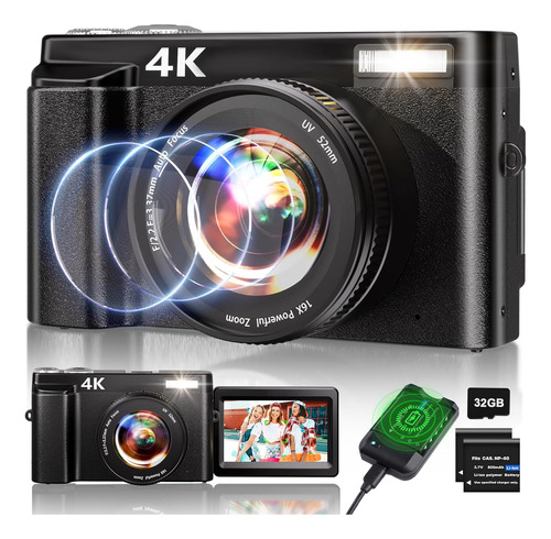 Cámara Digital 4k Para Fotografía, Enfoque Automático Vloggi