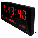 Reloj Led De Pared Digital Extra Grande 36 X15cm Temperatura
