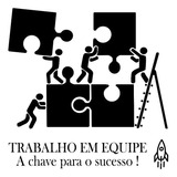 Adesivo De Parede Frase Trabalho Em Equipe Empresa