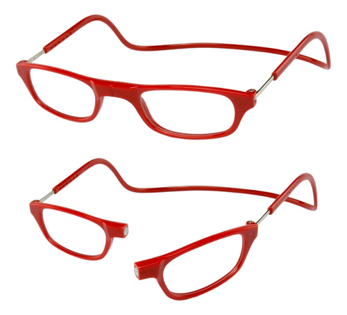 Oculos De Leitura Descanso Perto Com Imã  +4,00 Vermelho