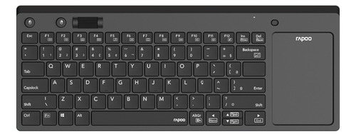 Teclado Sem Fio K2800 Touch Pad Integrado Abnt2 Preto Ra039