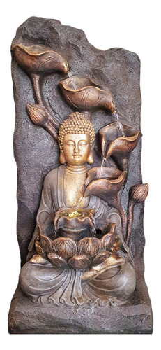 Fonte De Água Com Iluminação Buda Meditando 