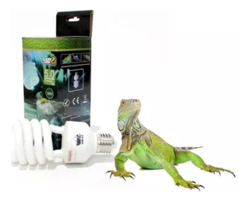 Lampara Reptiles 5.0 Luz Uva Uvb Tropical Reptil Iguana X 1