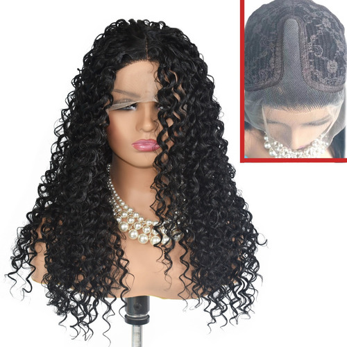 Peruca Front Lace Idêntica A Cabelo Humano Cacheada Afro