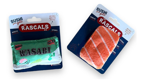 Kit Juguetes Gatos Rascals Piezas Sushi Wasabi Salmon 