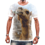 Camisa Camiseta Unissex Animal Deserto Alpaca Camelo 2