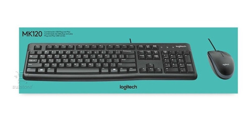 Combo Teclado E Mouse Logitech Mk120 C/fio(br)-920-004429