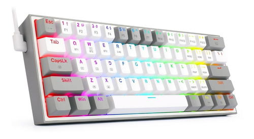 Teclado Mecánico Redragon 60% Fizz Pro K616rgb White/gray Bt