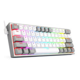 Teclado Mecánico Redragon 60% Fizz Pro K616rgb White/gray Bt