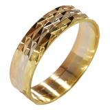 Anillo Alianza Oro 18k Tricolor 8grs Casamiento Compromiso  