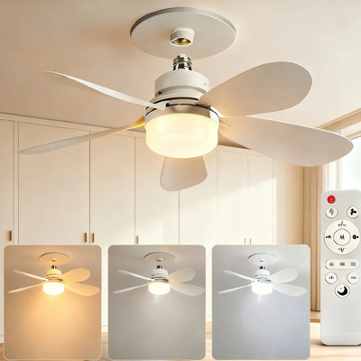Ventilador de Techo con Luz LED 52cm, 40W E26\u002FE27, Control Remoto, 3 Modos de Iluminación, 5 Aspas Plástico Blanco, Greehaun Lámpara Ventilador Techo Abanico LED | MercadoLibre