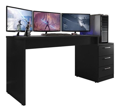 Mesa Para Computador Desk Gamer Drx-5000 Preto - Pr Móveis