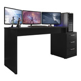 Mesa Para Computador Desk Gamer Drx-5000 Preto - Pr Móveis