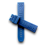 Correa De Caucho Para Reloj Breitling 23mm Color Azul Marin 