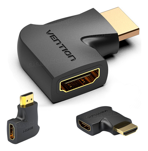 Adaptador Hdmi 90º Graus Em L Macho X Fêmea 1.4 P/ Tv Painel